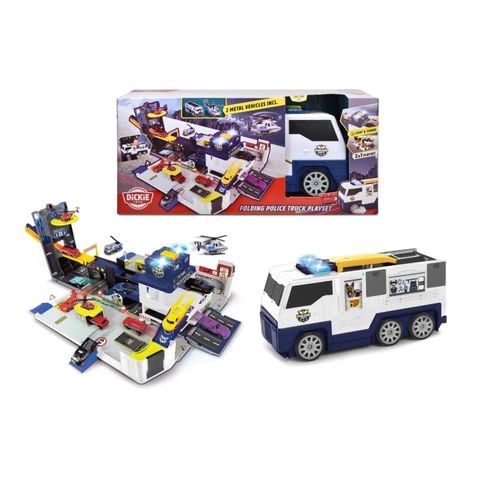 Bộ Đồ Chơi Mô Hình Cảnh Sát DICKIE TOYS Folding Police Truck Playset