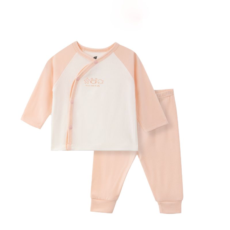 Bộ Lullaby cài lệch dài tay NH317N Trắng Hồng