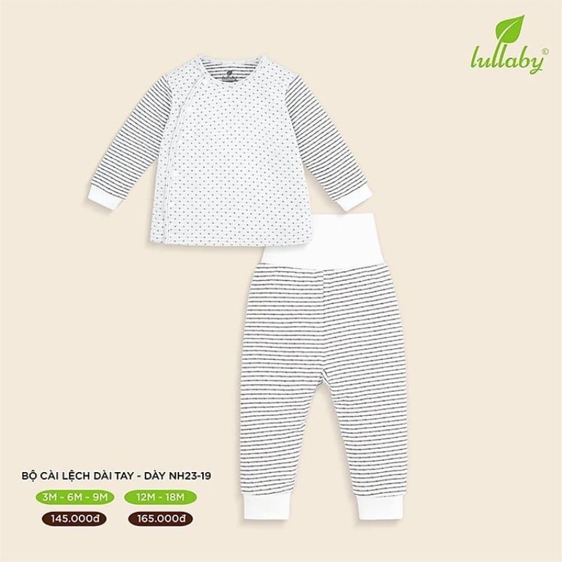 Bộ Lullaby cài lệch NH23-19 màu ghi