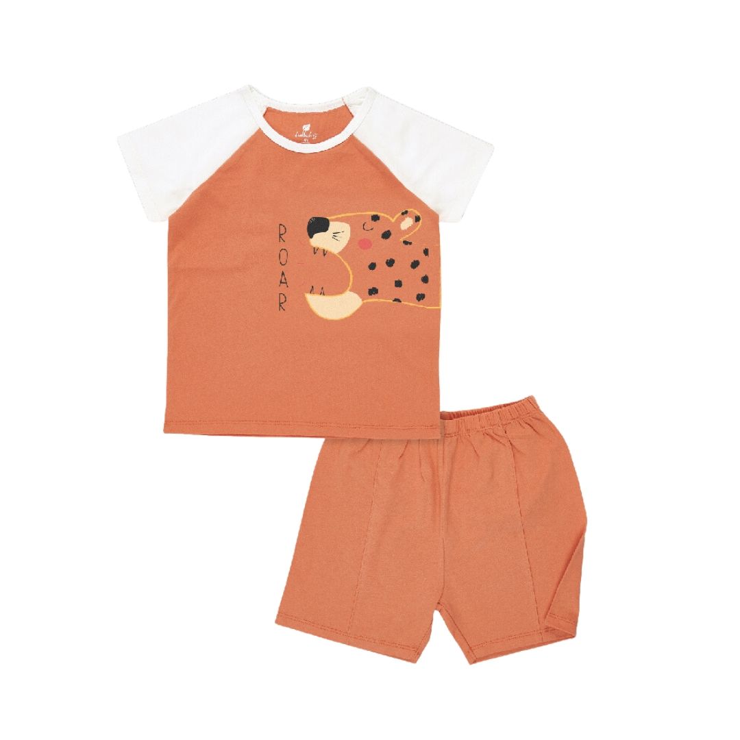 Bộ Lullaby cộc tay raglan NH135V - Cam đất