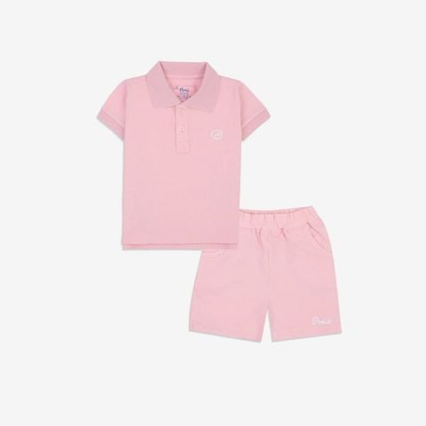 Bộ ngắn tay cổ Polo Bu Baby Ponie Hồng