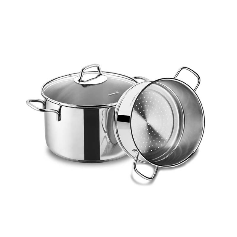 BỘ NỒI XỬNG HẤP INOX 18/10 KORKMAZ PERLA 20CM