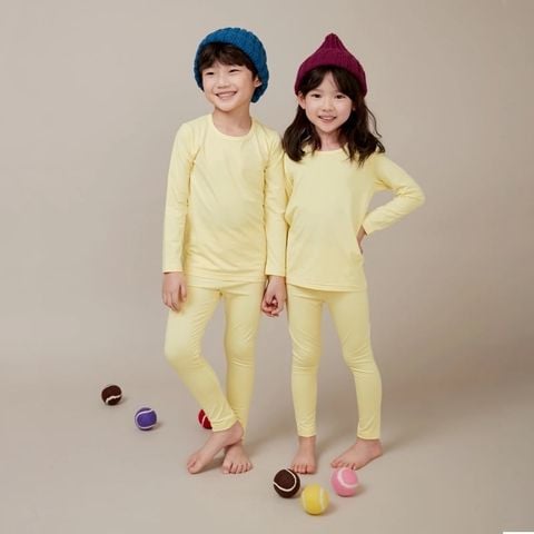 Bộ pijama Olomimi dài tay màu vàng nhạt