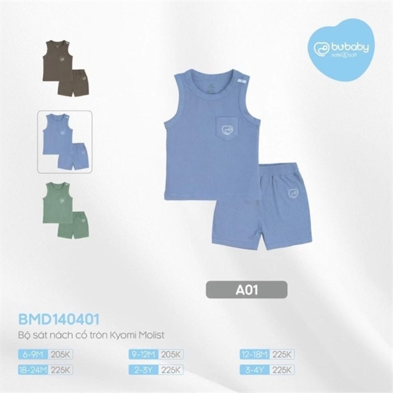 BỘ SÁT NÁCH CỔ TRÒN BU BABY KYOMI MOLIST BLUE