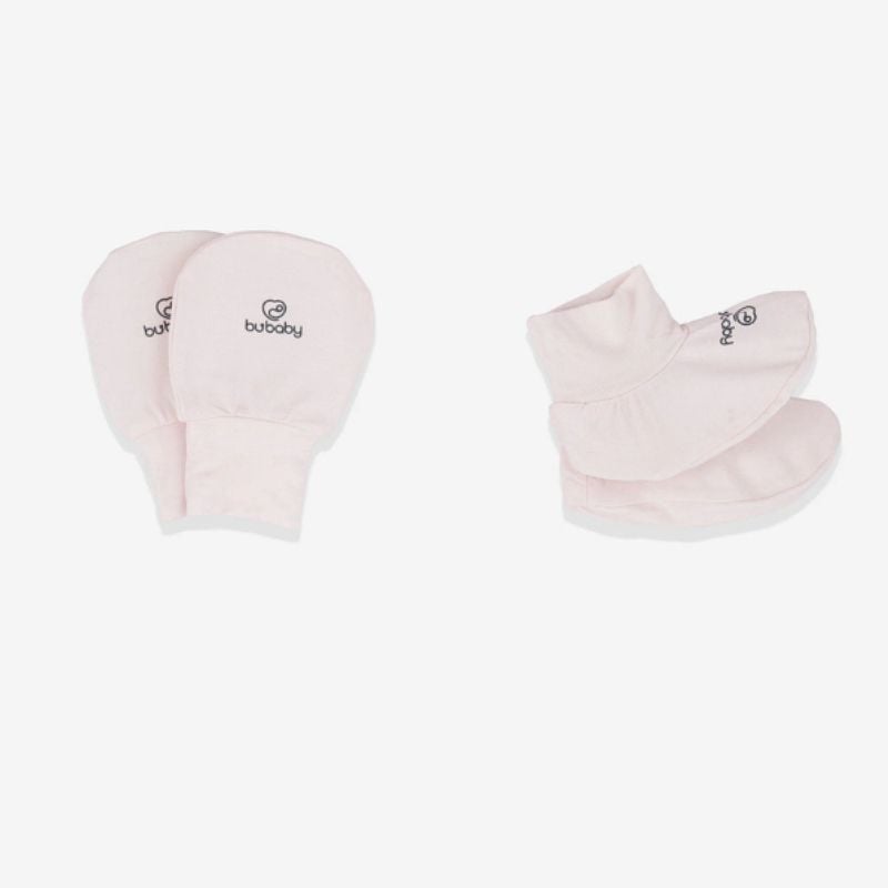 BỘ BAO CHÂN, BAO TAY BU BABY BAMBUS FREE SIZE - HỒNG NHẠT