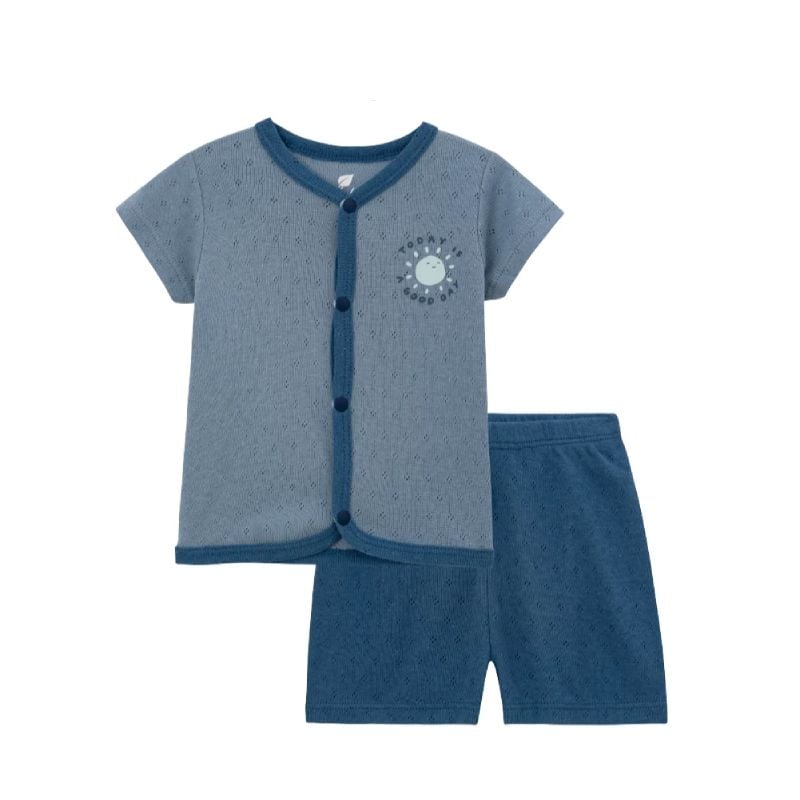 BỘ BÉ TRAI LULLABY CÀI GIỮA NH379N XANH GHI XANH NAVY