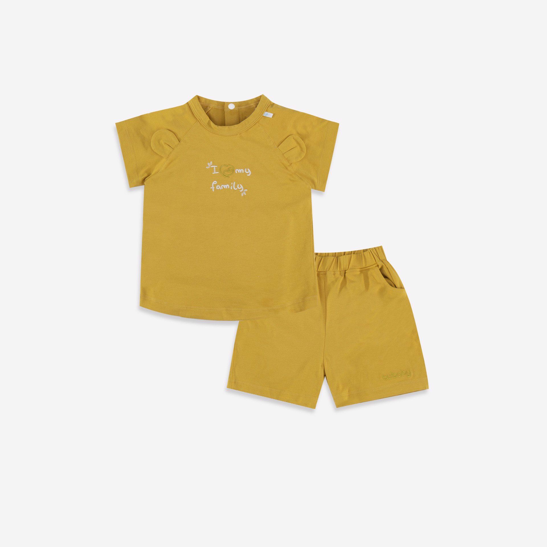 Bộ cài sau cộc tay Bu Baby BOC012.01 Buganik Baby Pooh Vàng