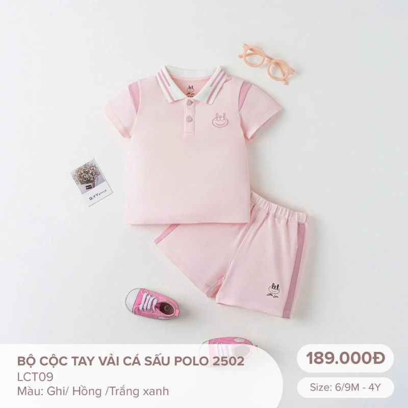 BỘ CỘC TAY BAMBOO BY LIL VẢI CÁ SẤU POLO 2502 HỒNG