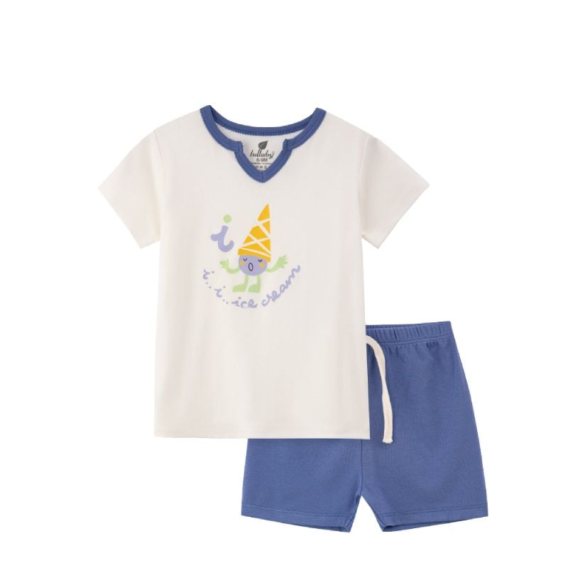 BỘ CỘC TAY BÉ TRAI LULLABY NH312N TRẮNG XANH NAVY