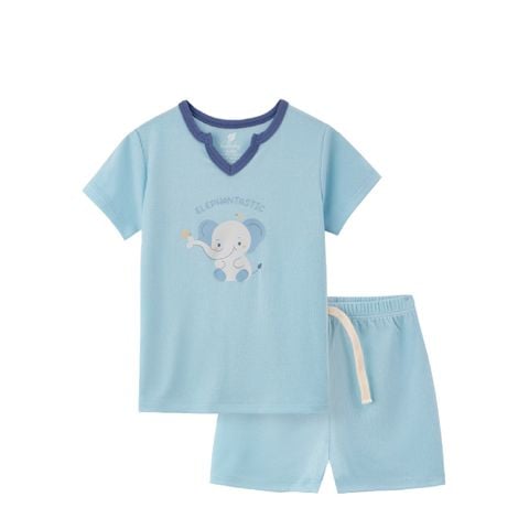 Bộ cộc tay bé trai Lullaby NH312N Xanh blue
