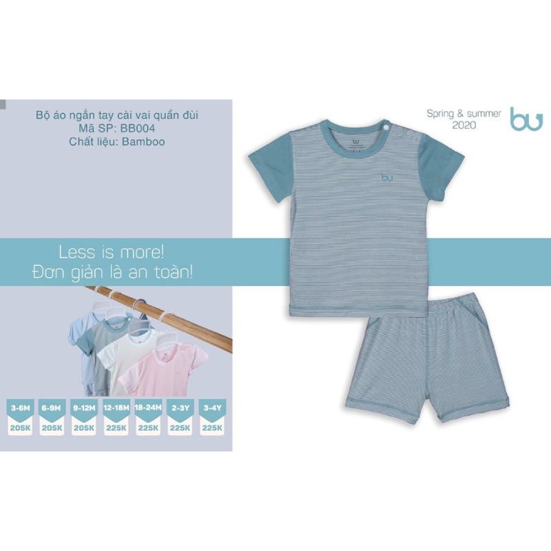 BỘ NGẮN TAY CÀI VAI, QUẦN ĐÙI BU BABY BB004.1