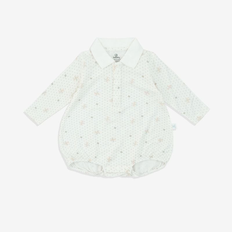 Body chip dài tay cổ Peterpan Bu Baby Bambus Gami Trắng in chong chóng