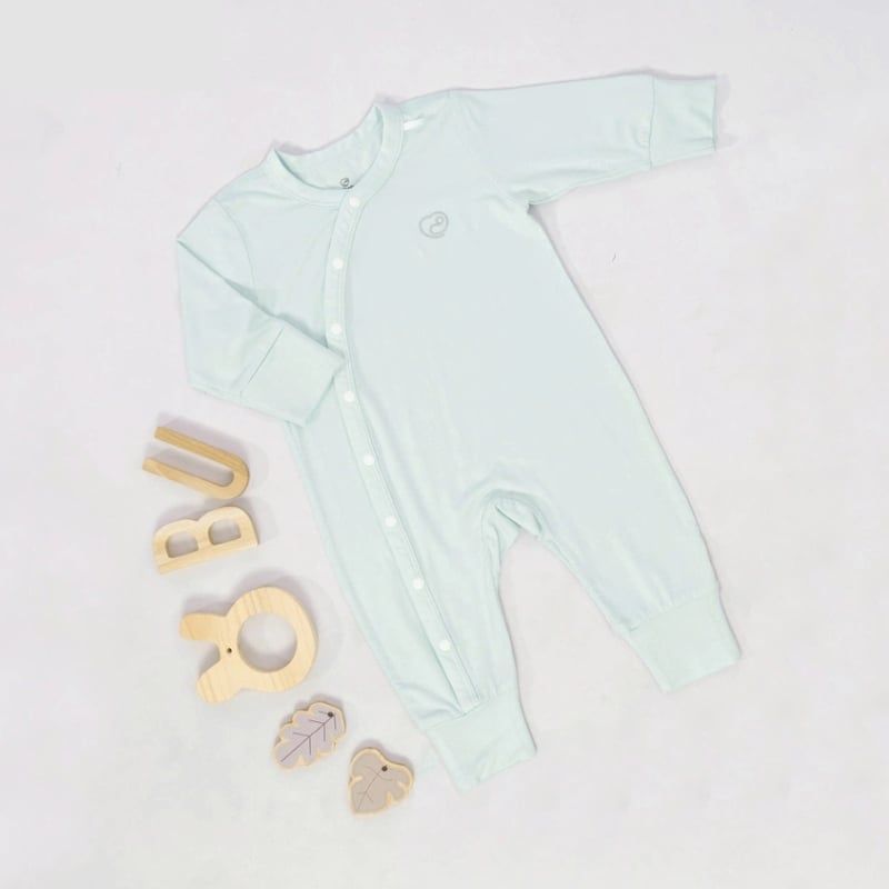 Body dài tay Bu Baby cài chéo Bambus Xanh bạc hà