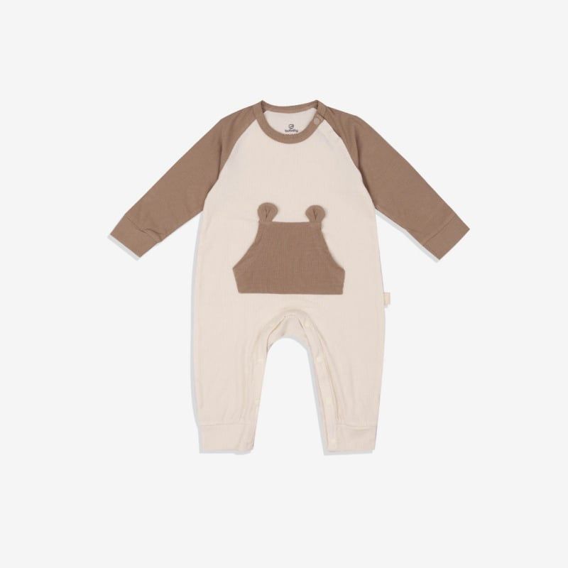 BODY DÀI TAY BU BABY TÚI ỐP KEM - NÂU SỮA