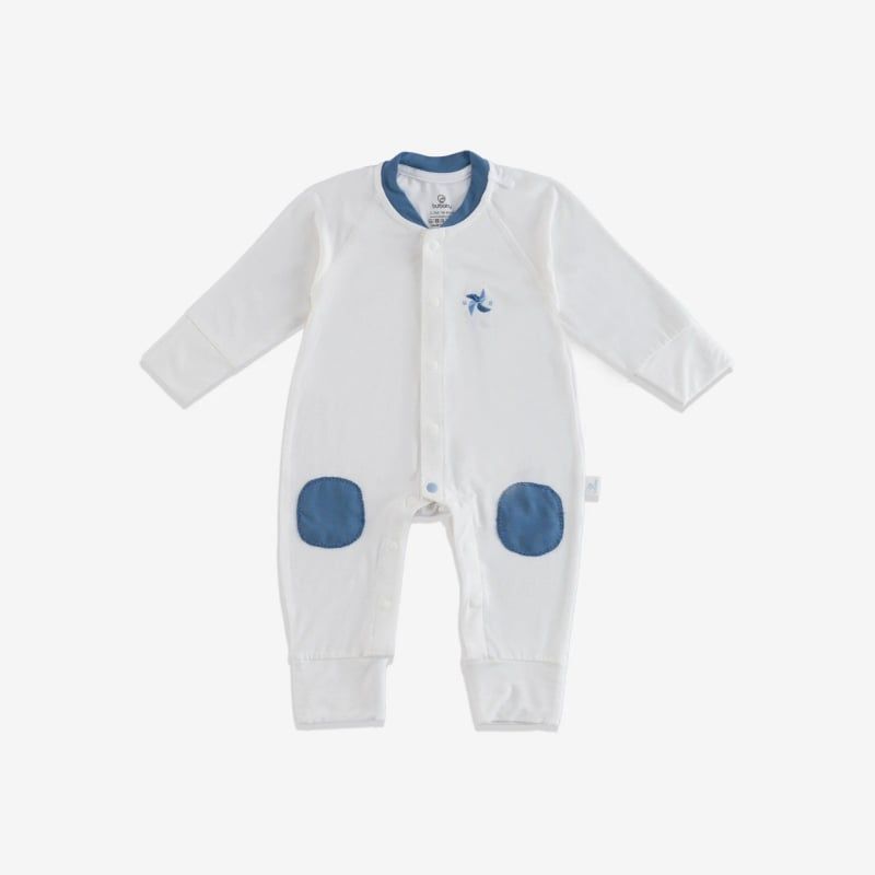 Body dài tay cài giữa Bu Baby Gami Trắng
