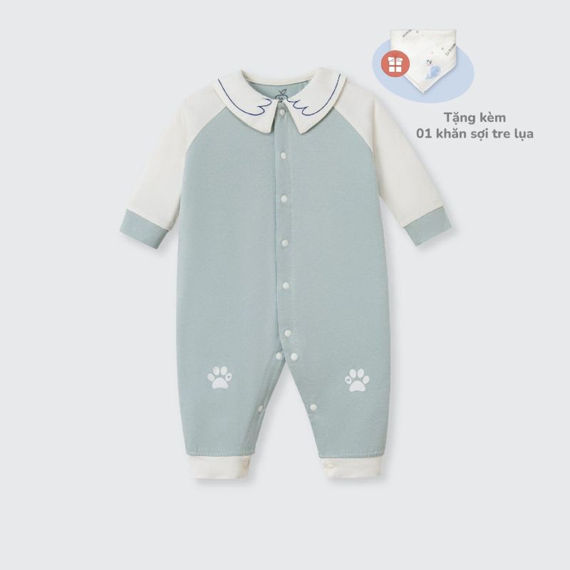 Body dài tay La Pomme cổ cách điệu ngộ nghĩnh Xanh
