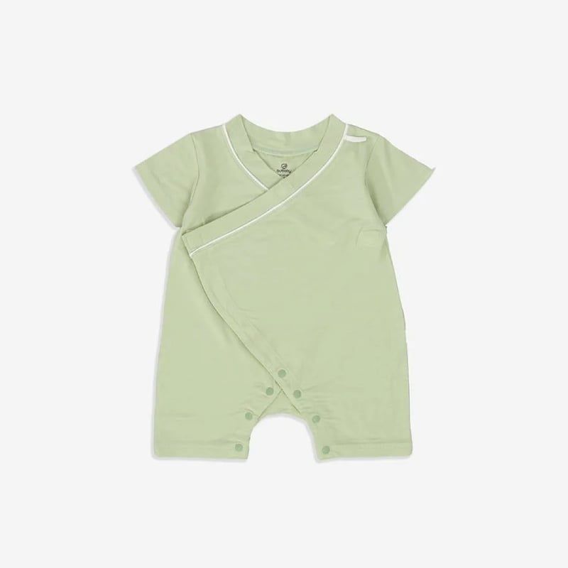 Body đùi, ngắn tay Bu Baby cài chéo Bambus Xanh matcha