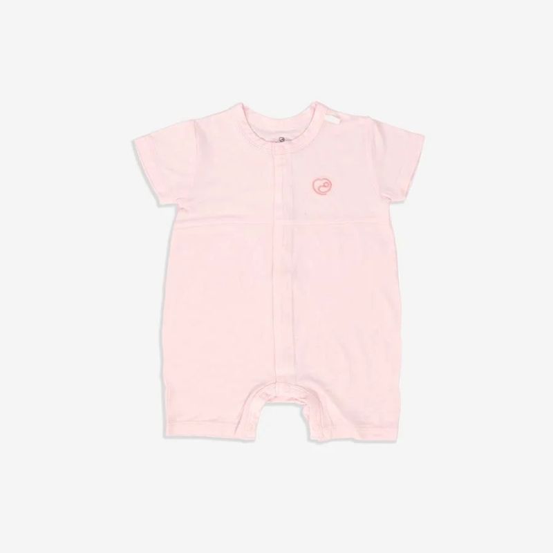 Body đùi, ngắn tay Bu Baby cài giữa Hồng nhạt