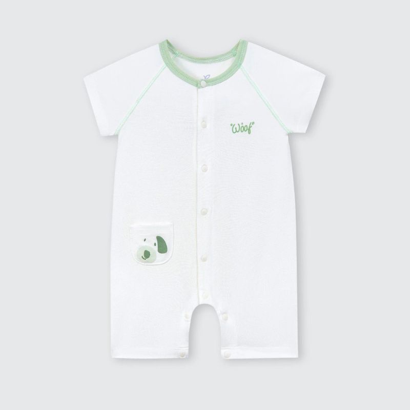 BODY CỘC TAY LA POMME NGÔI NHÀ CỦA CÚN CON TRẮNG