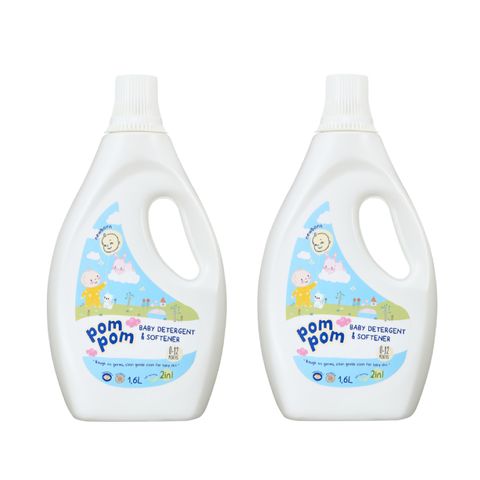 Combo 2 chai nước Giặt Xả Pom Pom Newborn (0-12 tháng)1600ml