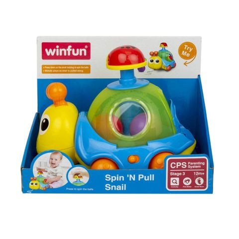 Đồ chơi ốc sên kéo dây phát nhạc kèm con quay bắn bóng Winfun 0674-NL