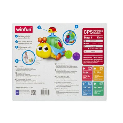 Đồ chơi ốc sên kéo dây phát nhạc kèm con quay bắn bóng Winfun 0674-NL