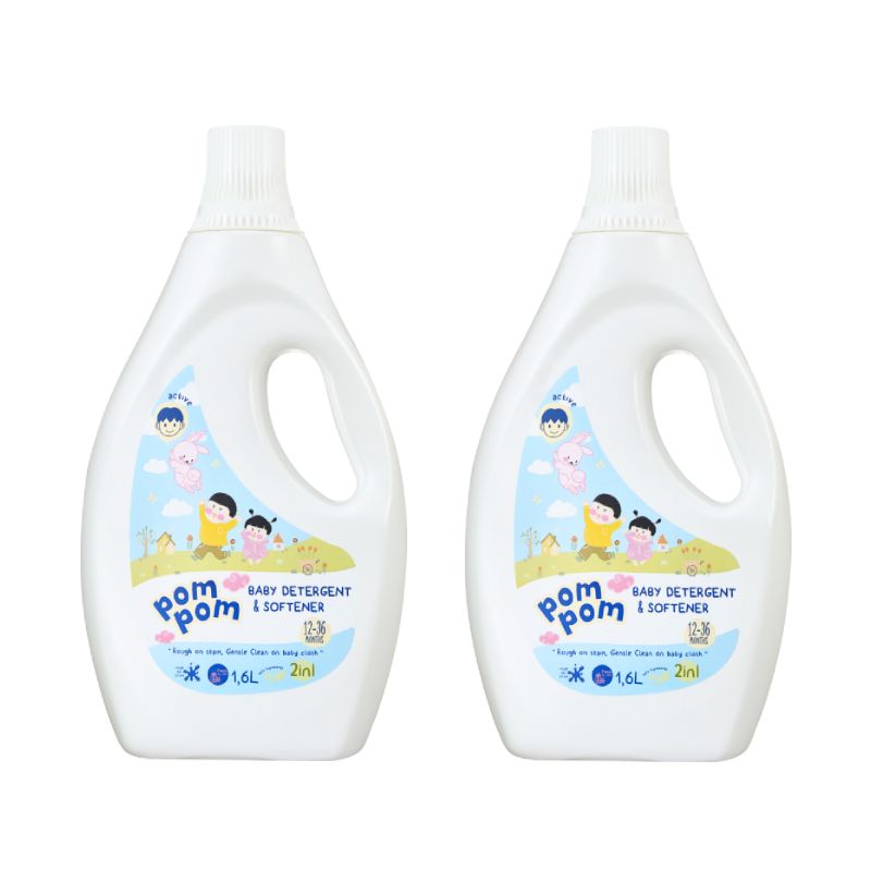Combo 2 chai nước giặt xả Pom Pom Active (12 – 36 tháng) 1600ml
