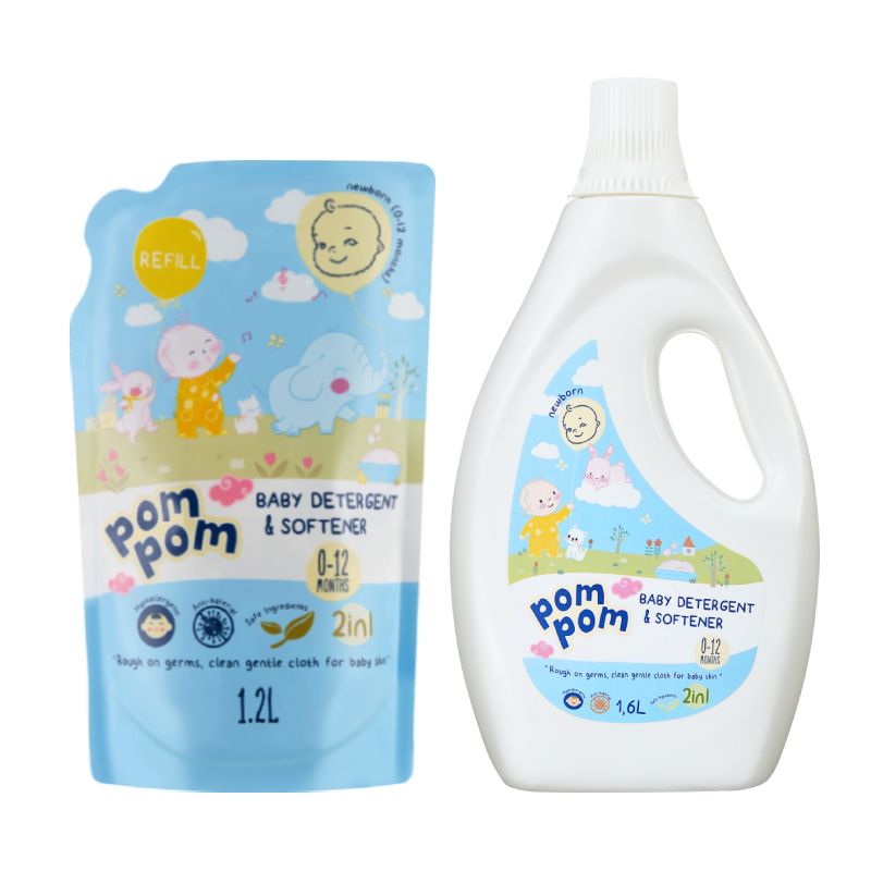 Combo 1 chai Pom Pom Newborn 1600ml và 1 túi Newborn 1200ml