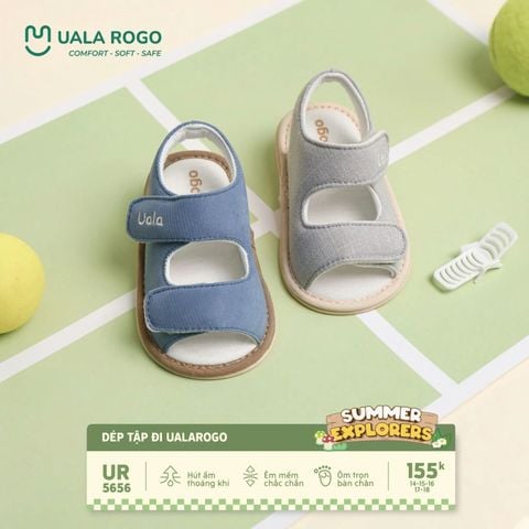 Dép tập đi Uala&Rogo quai dán cổ điển hở mũi