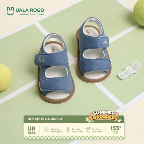 Dép tập đi Uala&Rogo quai dán cổ điển hở mũi