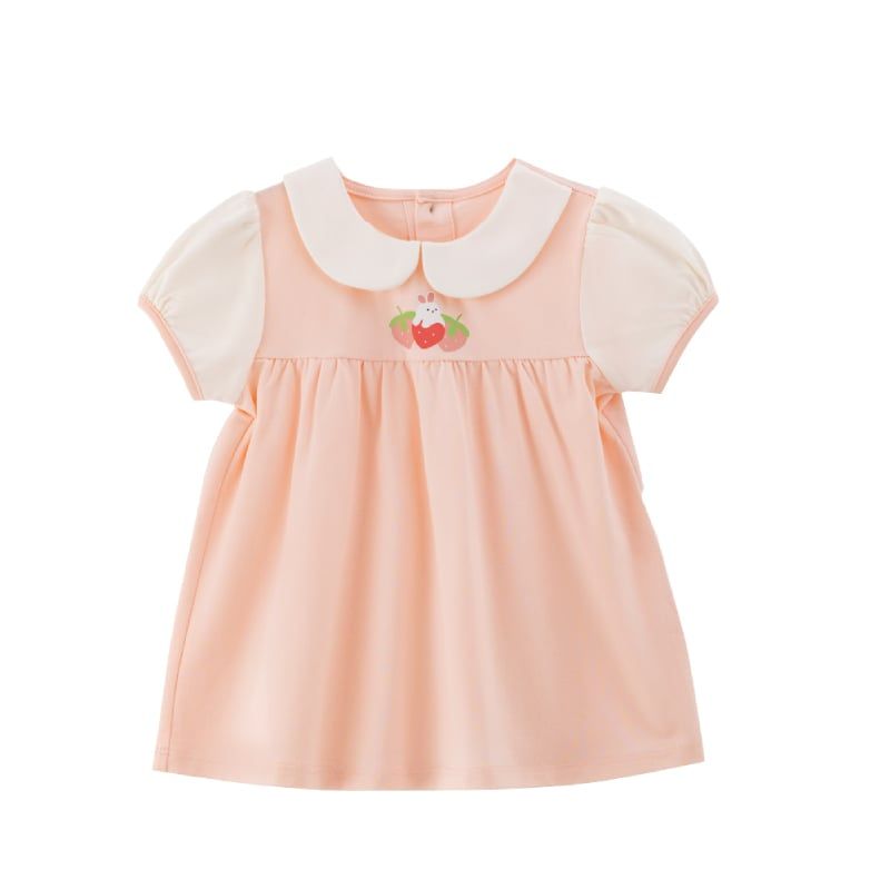 ĐẦM LULLABY CỔ SEN CỘC TAY NH329N HỒNG
