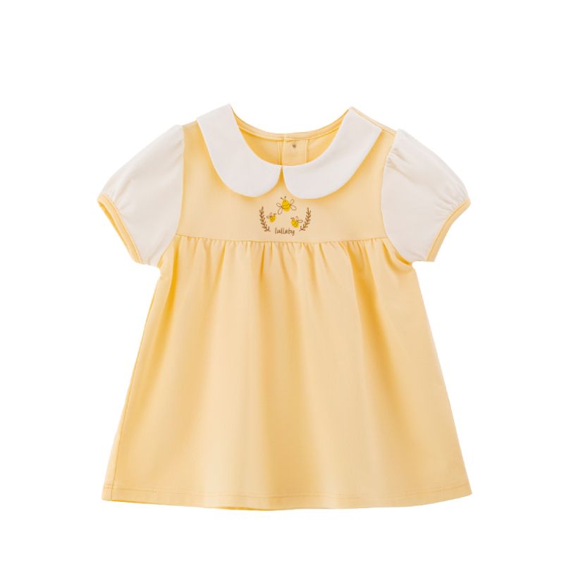 ĐẦM LULLABY CỔ SEN CỘC TAY NH329N VÀNG