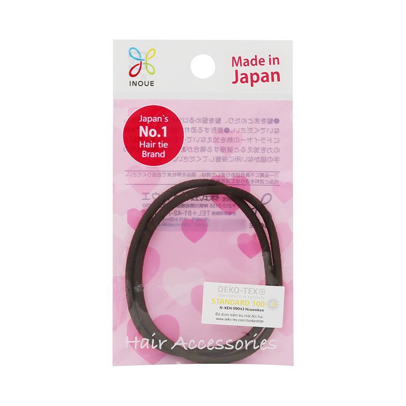 Dây cột tóc 2 cái INOUE màu nâu 656