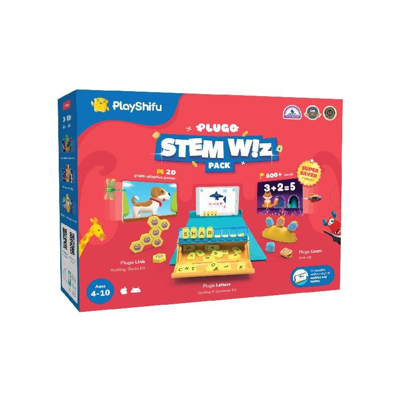 Bộ đồ chơi thực hành STEM - tiếng anh PlayShifu, toán học, lắp ghép Wiz Plugo