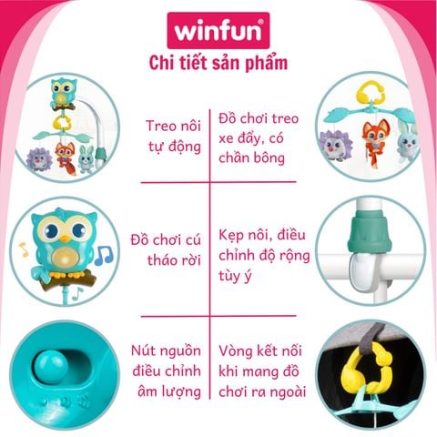 Đồ chơi treo nôi 3 trong 1 hình cú mèo Winfun 720010-NL