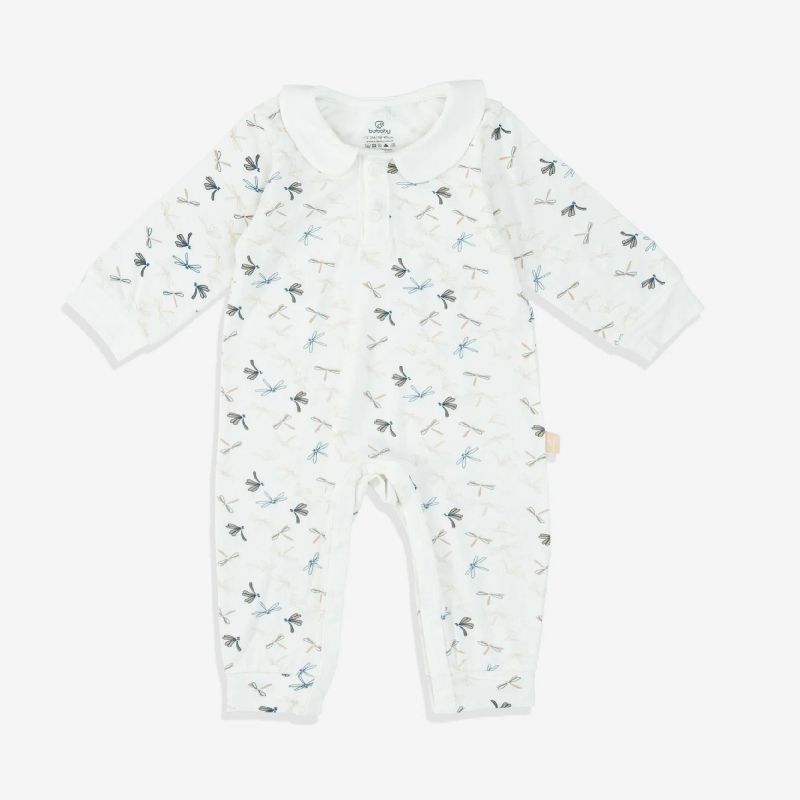 Body dài tay cổ Peterpan Bu Baby Dona Trắng in chuồn chuồn