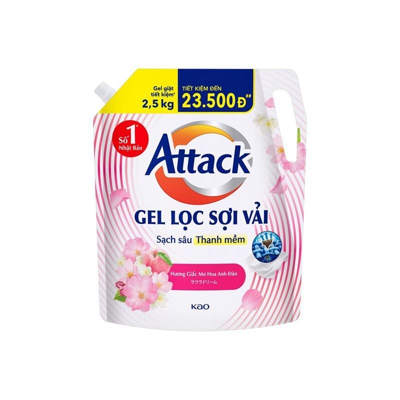 GEL GIẶT ATTACK HƯƠNG ANH ĐÀO 2.5KG