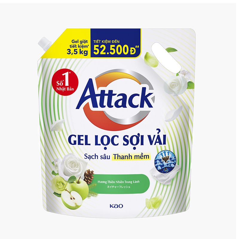 GEL GIẶT ATTACK HƯƠNG THIÊN NHIÊN TRONG LÀNH 3.5KG