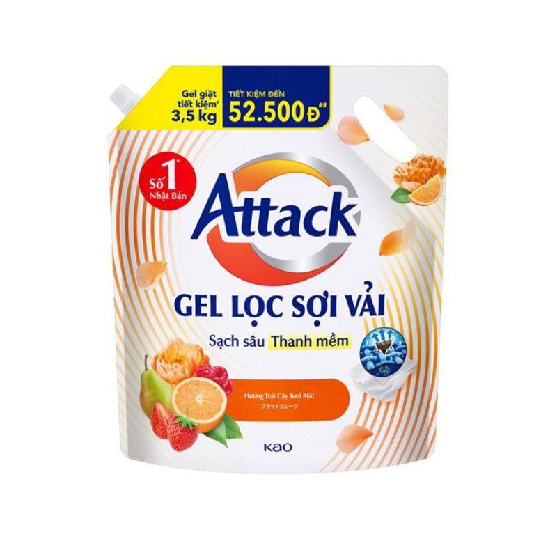GEL GIẶT ATTACK HƯƠNG TRÁI CÂY 3.5KG