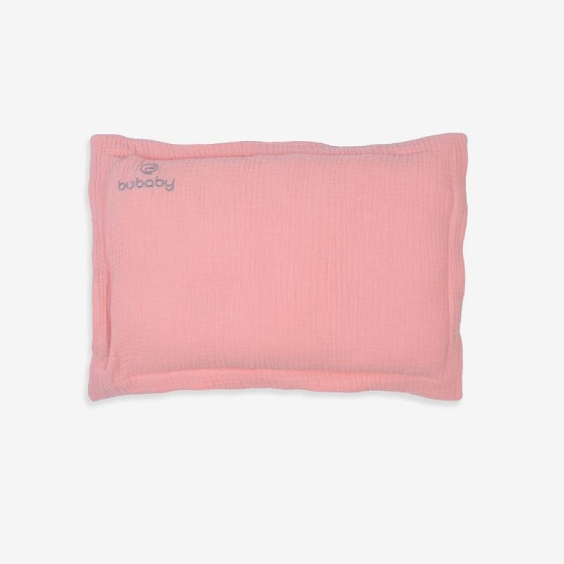 Gối Bu Baby Muslin Mun Hồng đậm
