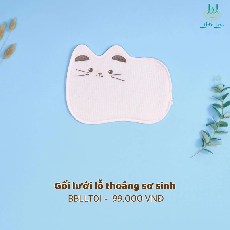 Gối lưới lỗ thoáng sơ sinh Bamboo by LIL mèo hồng