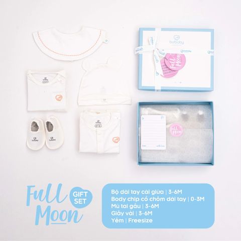 Gift Set Bu Baby Full moon - 0-3M-Trắng - Hồng