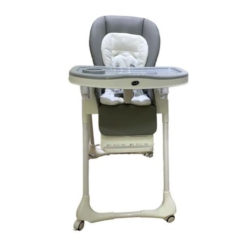 Ghế ngồi ăn cao Mastela 0823-MSTL-1015-N1 màu ghi kèm lót nệm trắng