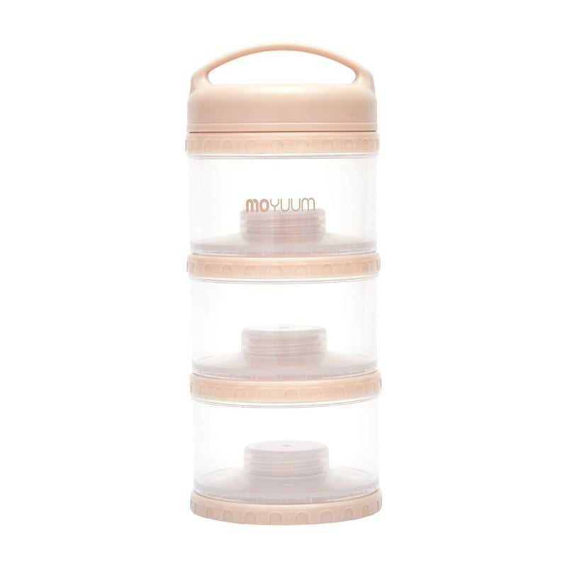 Hộp chia sữa bột cao cấp Moyuum Premium Milk Powder Dispenser 3 ngăn màu be