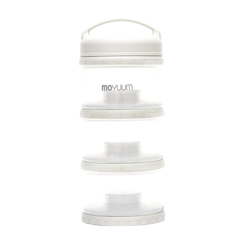 Hộp chia sữa bột cao cấp Moyuum Premium Milk Powder Dispenser 3 ngăn màu trắng