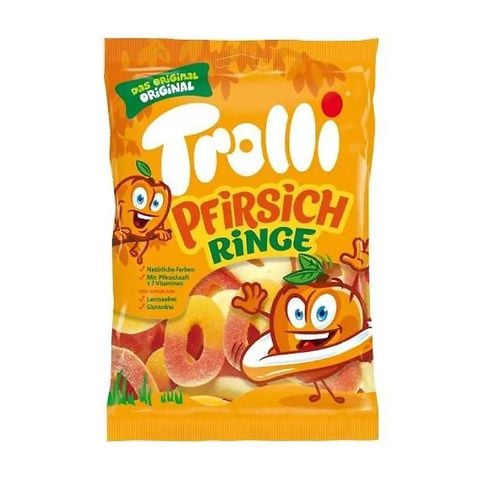 Kẹo dẻo vị đào Trolli Pfirsichringe 150g