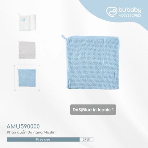 Khăn quấn đa năng Bu Baby Muslin Free size Blue in Iconic 1