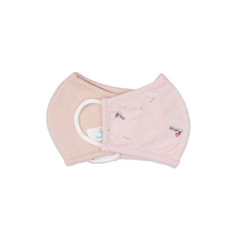 Khẩu trang Bu Baby Bambus Be - Hồng in hà mã