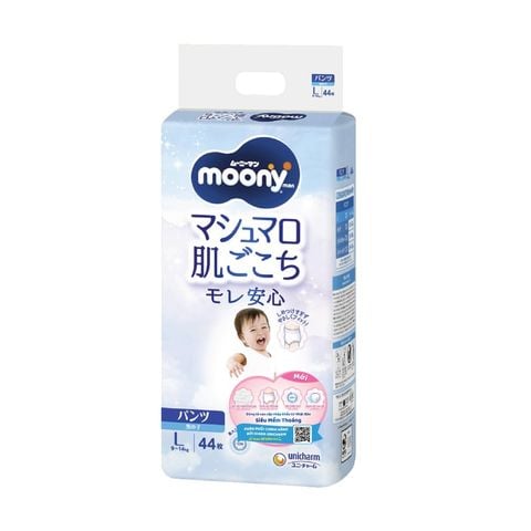 Bỉm quần Moony xanh tiêu chuẩn size L44 (Boy)