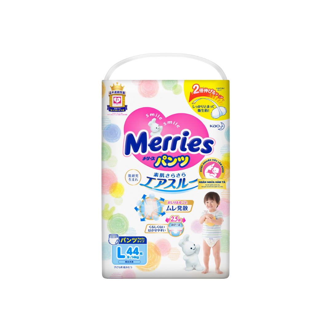 Bỉm quần Merries size L44| snbshop.vn – Soc&Brothers
